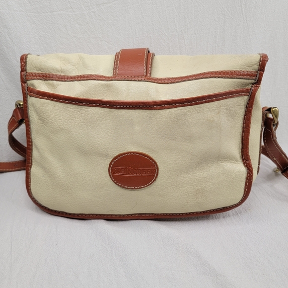 VNTG Americana Cabin Creek Elegant Cream and Brown Leather Women's Bag - Picture 5 of 9
